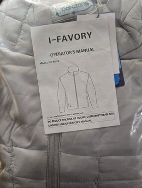 I-FAVORY Men's Heated Lightweight Jacket - Light Gray witj X2 Battery Pack